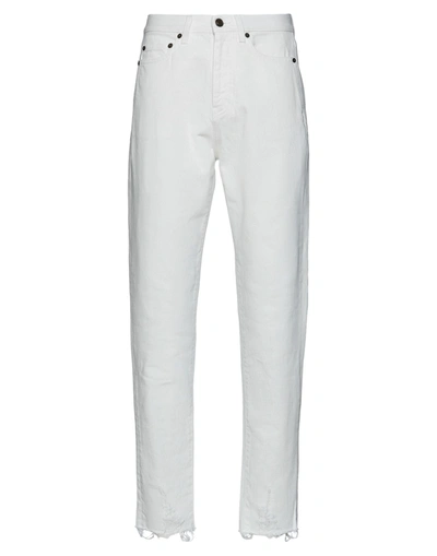 Shop Prada Saint Laurent Woman Jeans White Size 28 Cotton