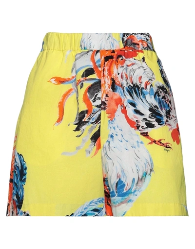 Shop Msgm Shorts & Bermuda Shorts In Yellow