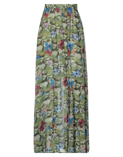 Shop Almagores Long Skirts In Military Green