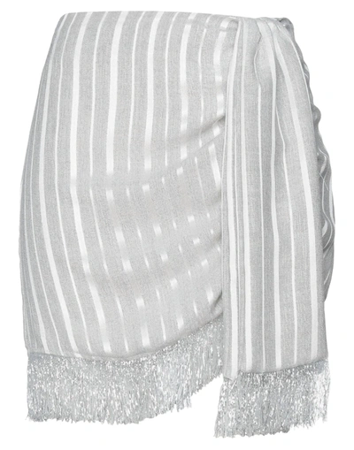 Shop Marc Ellis Woman Mini Skirt Grey Size 10 Polyester, Rayon