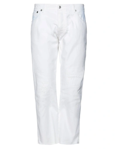 Shop Ermanno Scervino Man Jeans White Size 38 Cotton