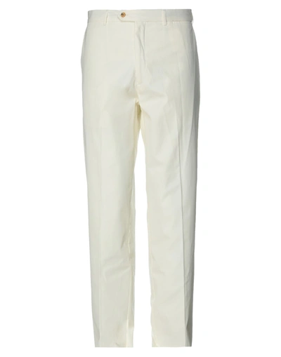 Shop Jasper Reed Man Pants Ivory Size 38 Cotton, Elastane In White
