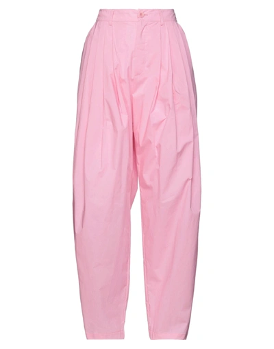 Shop Solotre Woman Pants Pink Size 4 Cotton