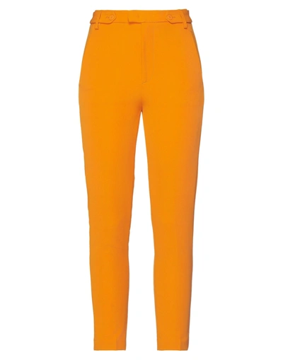 Shop Dondup Woman Pants Orange Size 8 Polyester, Elastane