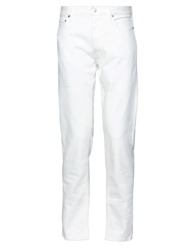 Shop Ambush Man Jeans White Size 34 Cotton, Polyurethane, Soft Leather