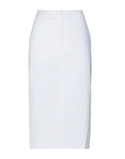 Sportmax Midi Skirts In White