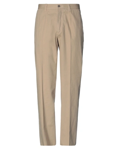 Shop Jasper Reed Man Pants Beige Size 38 Cotton
