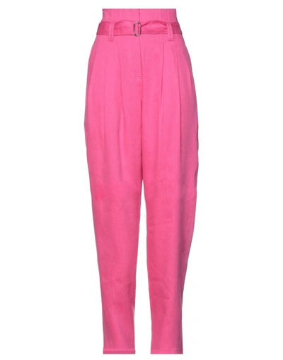 Shop Iro Woman Pants Fuchsia Size 4 Linen, Cupro In Pink