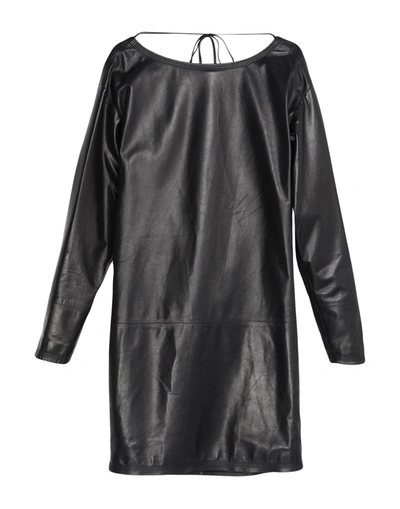 Shop Dsquared2 Woman Mini Dress Black Size 8 Ovine Leather