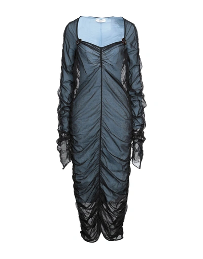 Shop Bottega Veneta Woman Midi Dress Black Size 8 Viscose, Polyamide, Polyurethane