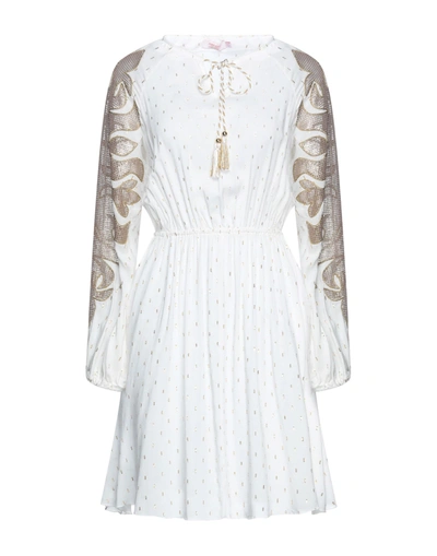 Shop Pin Up Stars Woman Mini Dress White Size Xl Viscose, Lurex