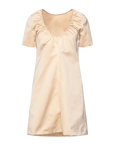 Shop Mauro Grifoni Grifoni Woman Mini Dress Beige Size 10 Polyester