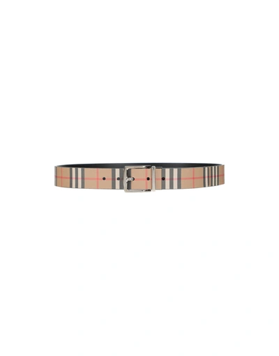 Shop Burberry Belts In Sand