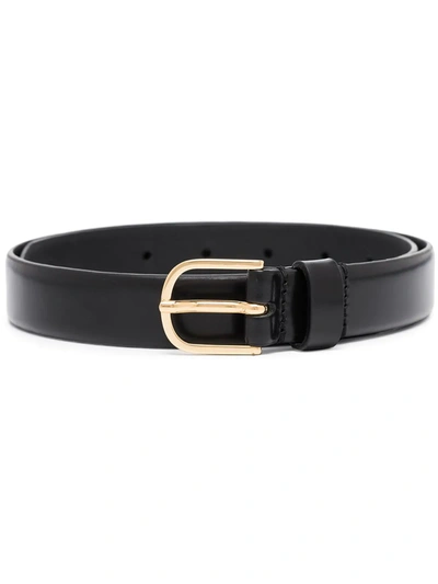 Shop Totême Buckle-fastening Leather Belt In Black