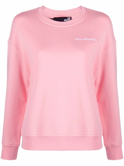 Shop Love Moschino Logo-printed Sweatshirt In Pink