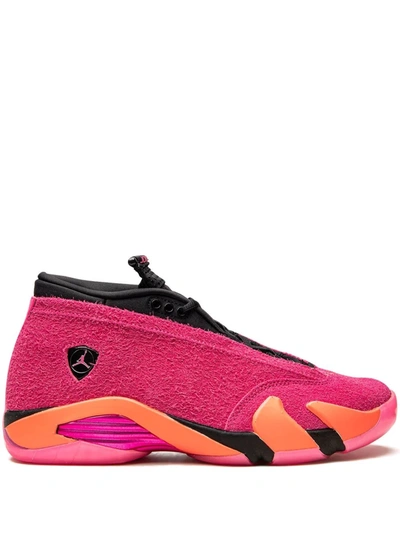 Shop Jordan Air  14 Retro Low "shocking Pink" Sneakers