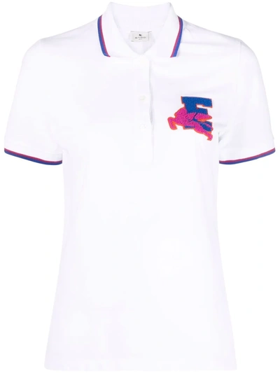 Shop Etro Short-sleeve Polo Top In White