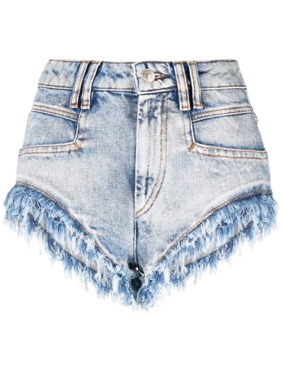 Shop Isabel Marant Étoile Distressed-effect Denim Shorts In Blue