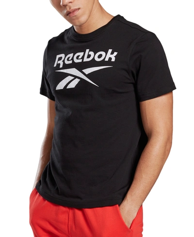 Shop Reebok Men's Logo T-shirt In Black