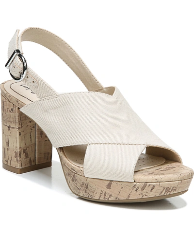 Shop Lifestride Lara Strappy Sandals Women's Shoes In Almond Milk Canvas