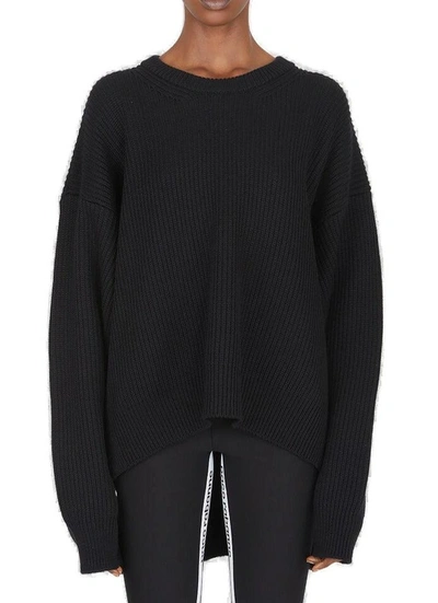 Shop Rabanne Paco  Oversized Drop Hem Sweater In Black
