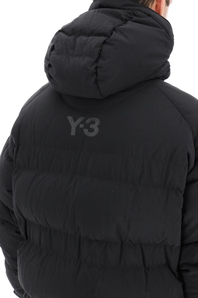 Shop Y-3 Logo Down Jacket In Black