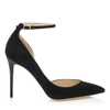 JIMMY CHOO LUCY 100 BLACK SUEDE POINTY TOE PUMPS,LUCY100SUE S