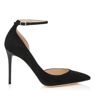 Shop Jimmy Choo Lucy 100 Black Suede Pointy Toe Pumps
