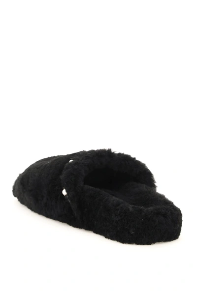 Shop Jimmy Choo Acinda Shearling Slippers In Black