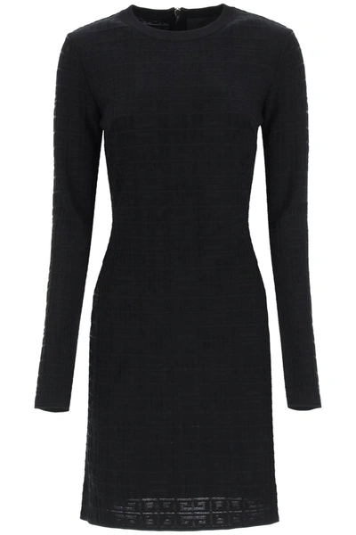 Shop Givenchy 4g Jacquard Knit Dress In Black