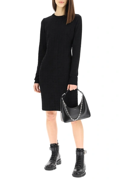 Shop Givenchy 4g Jacquard Knit Dress In Black