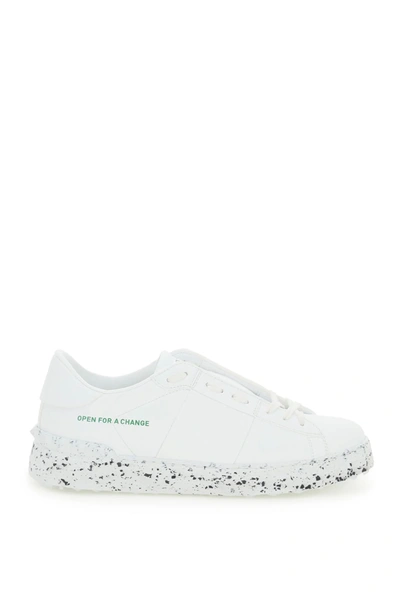 Shop Valentino 'open For A Change' Bio-based Sneakers In White