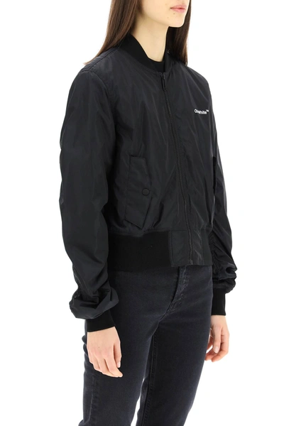 Shop Off-white Diagonals Light Bomber Jacket In Black,white