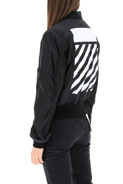 Shop Off-white Diagonals Light Bomber Jacket In Black,white