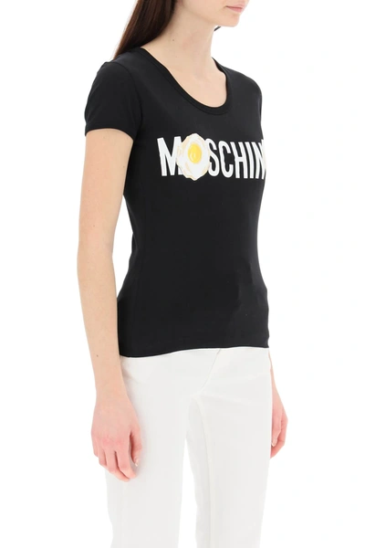 Shop Moschino Eggs Logo T-shirt In Black