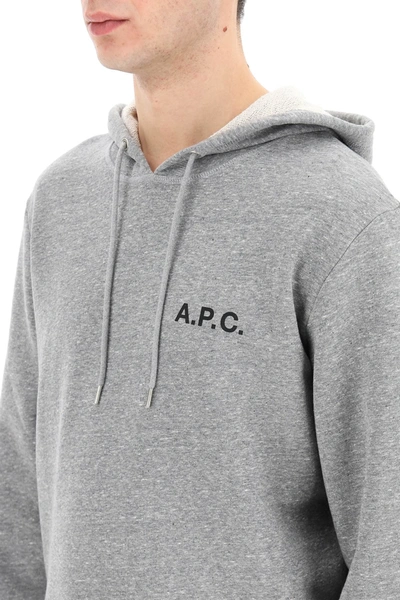 Shop Apc Leonardo Logo Hoodie In Grey