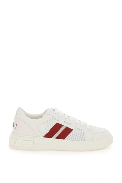 Shop Bally Melys-t Sneakers In White,red