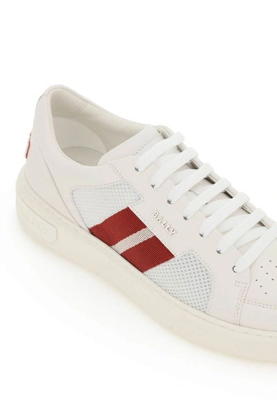 Shop Bally Melys-t Sneakers In White,red