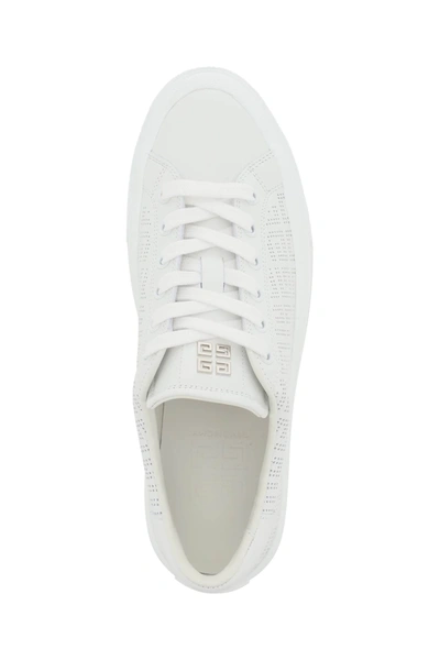 Shop Givenchy City Court Leather Sneakers In White