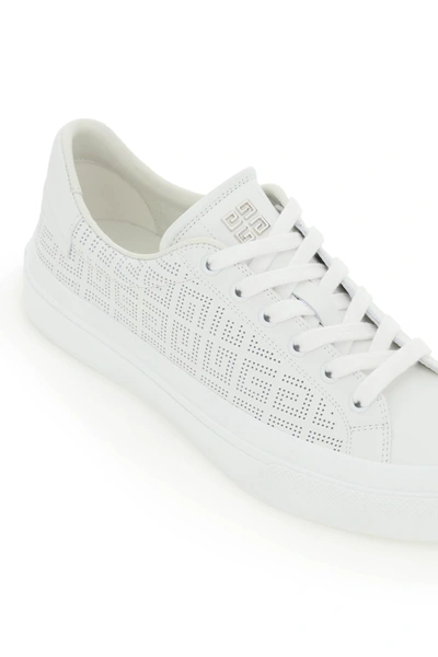 Shop Givenchy City Court Leather Sneakers In White
