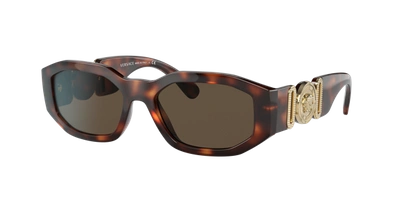 Shop Versace Unisex Sunglass Ve4361 Biggie In Dark Brown