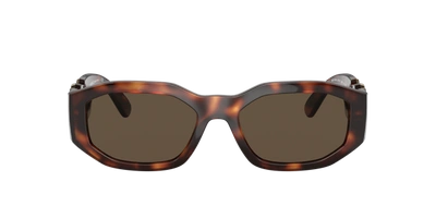 Shop Versace Unisex Sunglass Ve4361 Biggie In Dark Brown