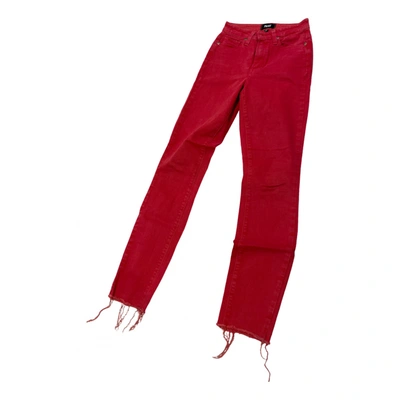 Pre-owned Paige Slim Jeans In Red