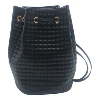 Pre-owned Celine Leather Backpack In Black