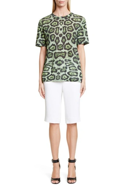 Givenchy T-shirt In Green Leopard-print Cotton-jersey
