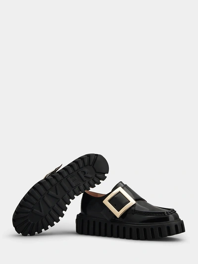 Shop Roger Vivier Viv' Go-thick Black Loafers