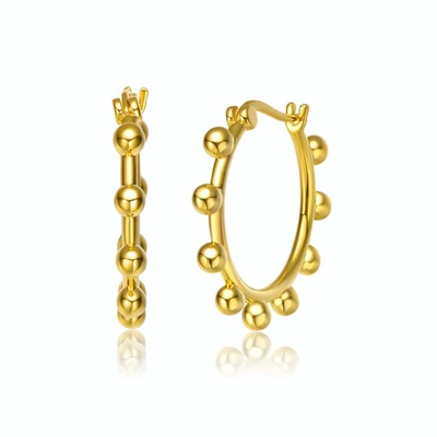 Shop Rachel Glauber 14k Gold Plated Cubic Zirconia Hoop Earrings In Gold-tone