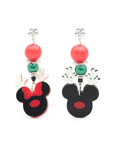 Amir Slama Reindeer-motif Drop Earrings In Black