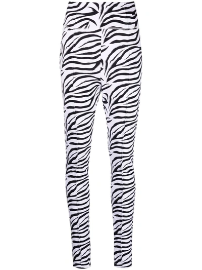 Shop Rotate Birger Christensen Elodie Zebra-print Leggings In Black