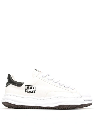 Shop Miharayasuhiro Blakey Low-top Sneakers In White